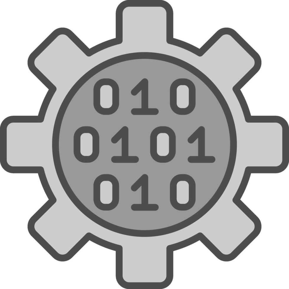 Gear Line Filled Greyscale Icon Design vector