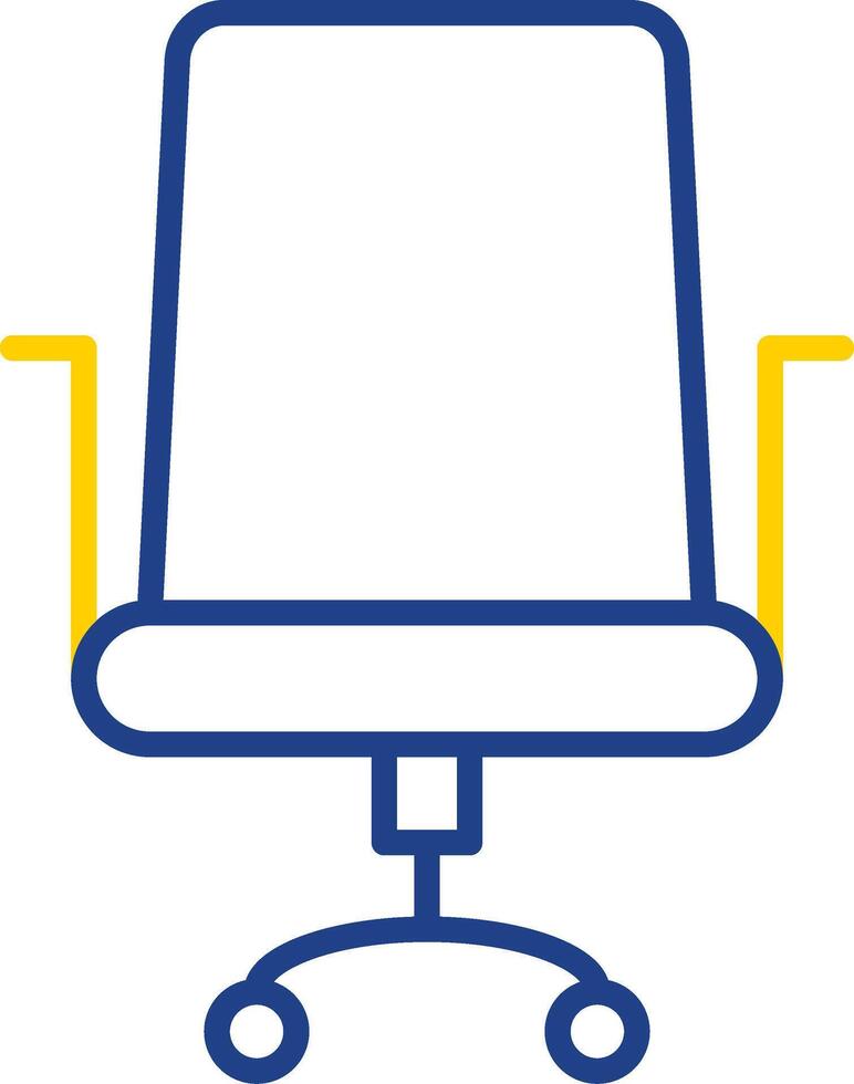 Office Chair Line Two Colour Icon Design vector