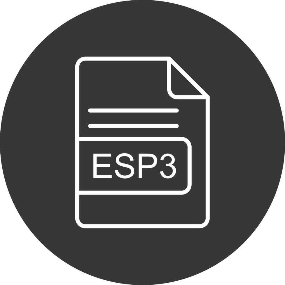 esp3 archivo formato línea invertido icono diseño vector