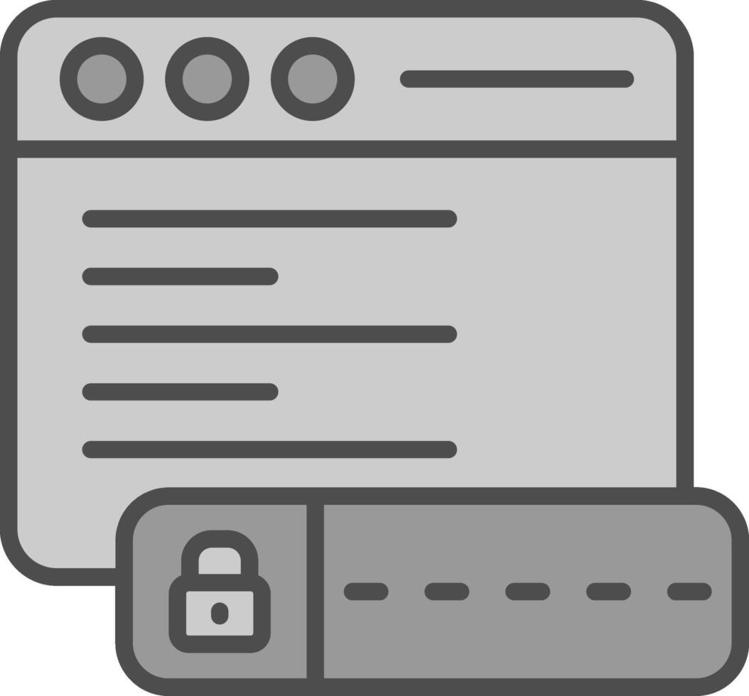 Password Line Filled Greyscale Icon Design vector