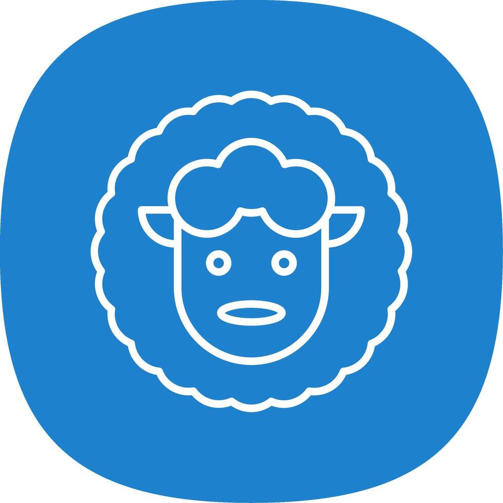 Sheep Line Curve Icon Design vector