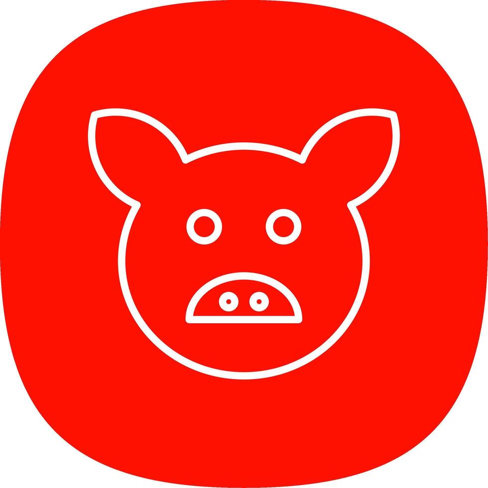 Pig Line Curve Icon Design vector