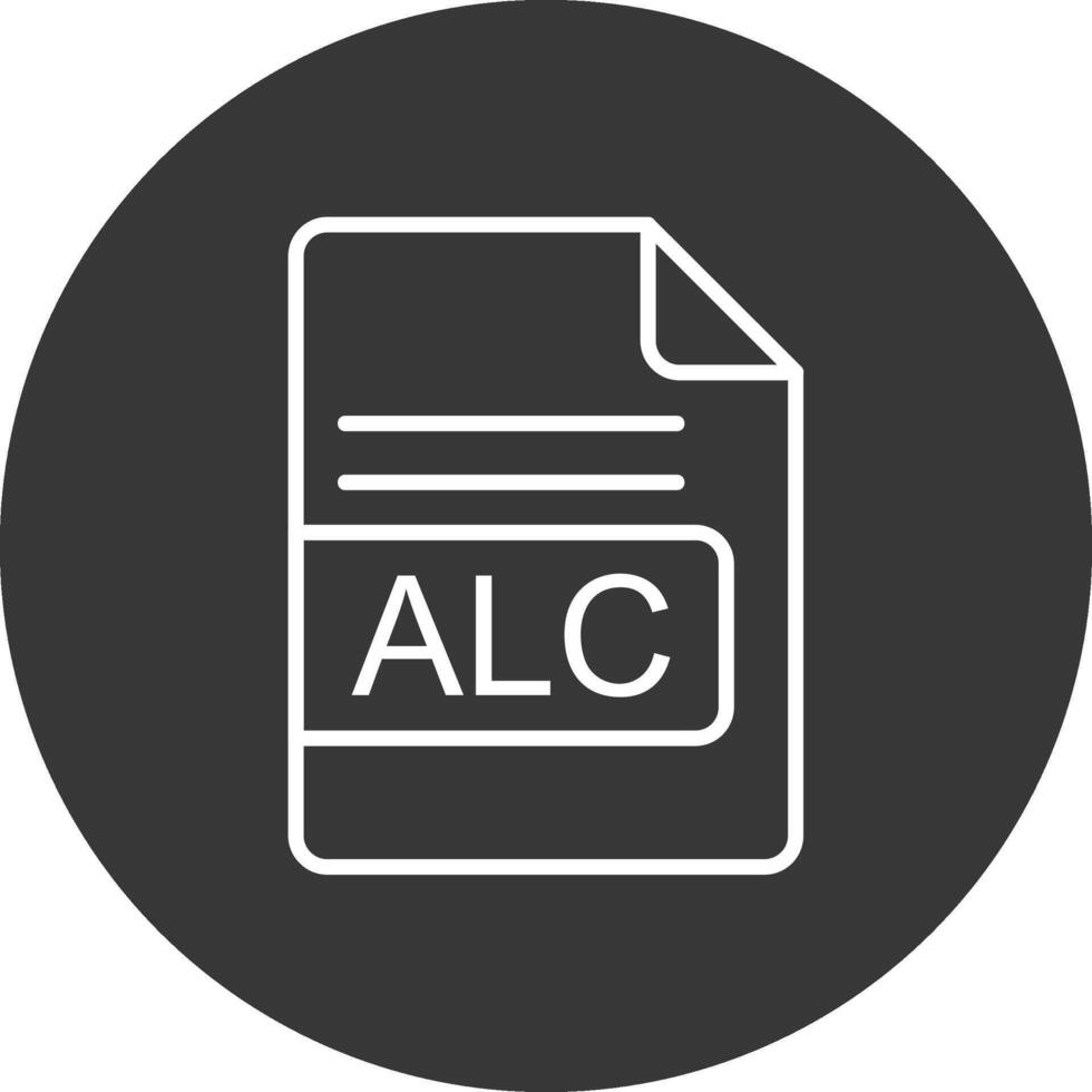 alc archivo formato línea invertido icono diseño vector