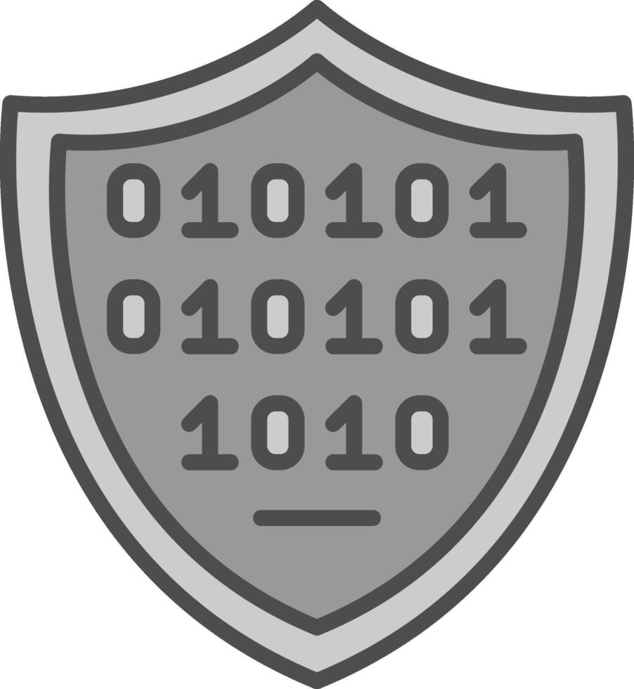 Shield Line Filled Greyscale Icon Design vector