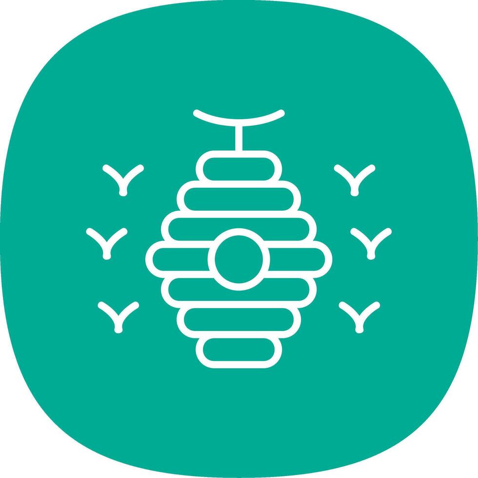 Bee Hive Line Curve Icon Design vector