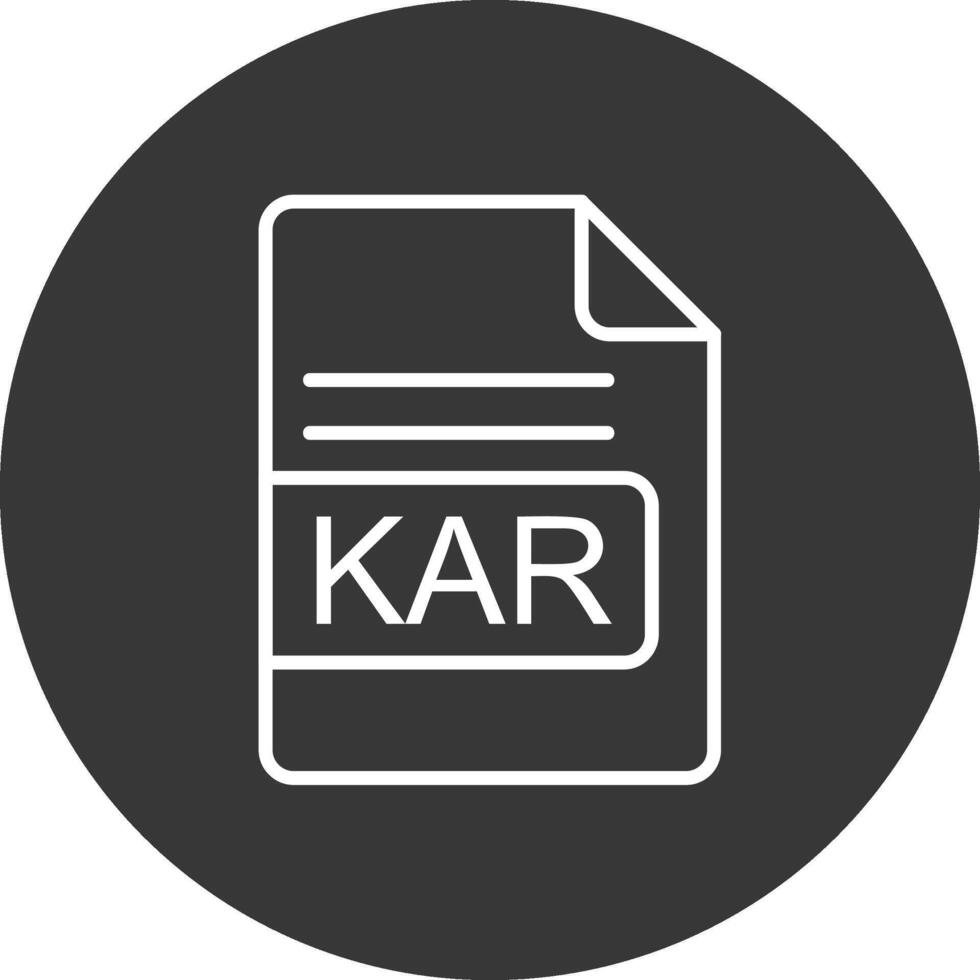 Kar archivo formato línea invertido icono diseño vector