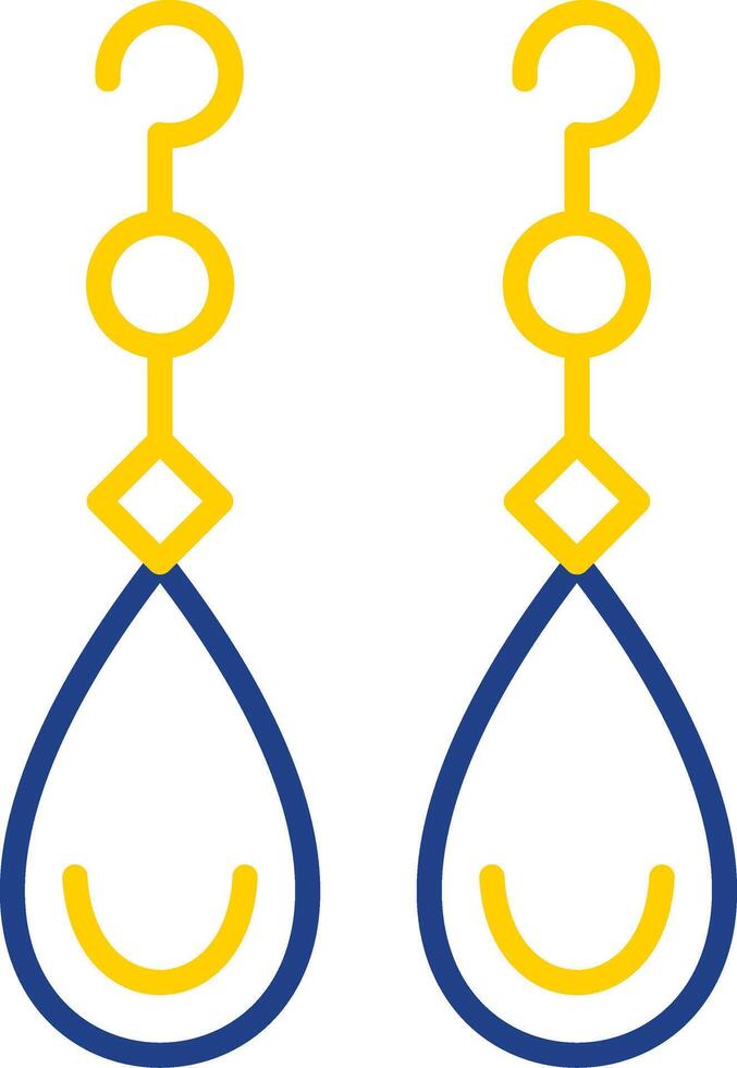 Earrings Line Two Colour Icon Design vector