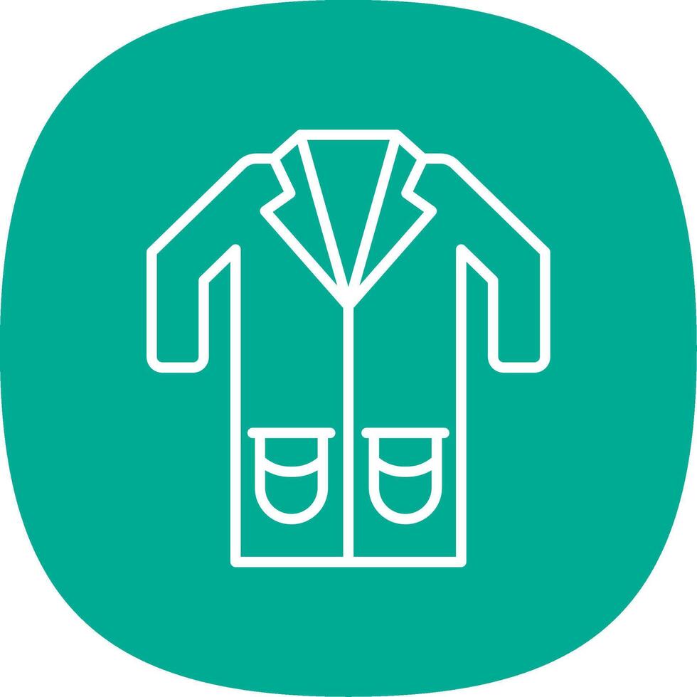 Lab Coat Line Curve Icon Design vector