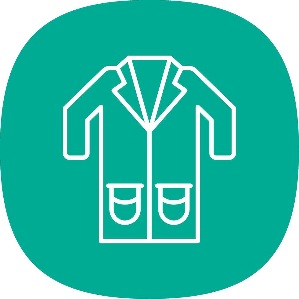 Lab Coat Line Curve Icon Design vector