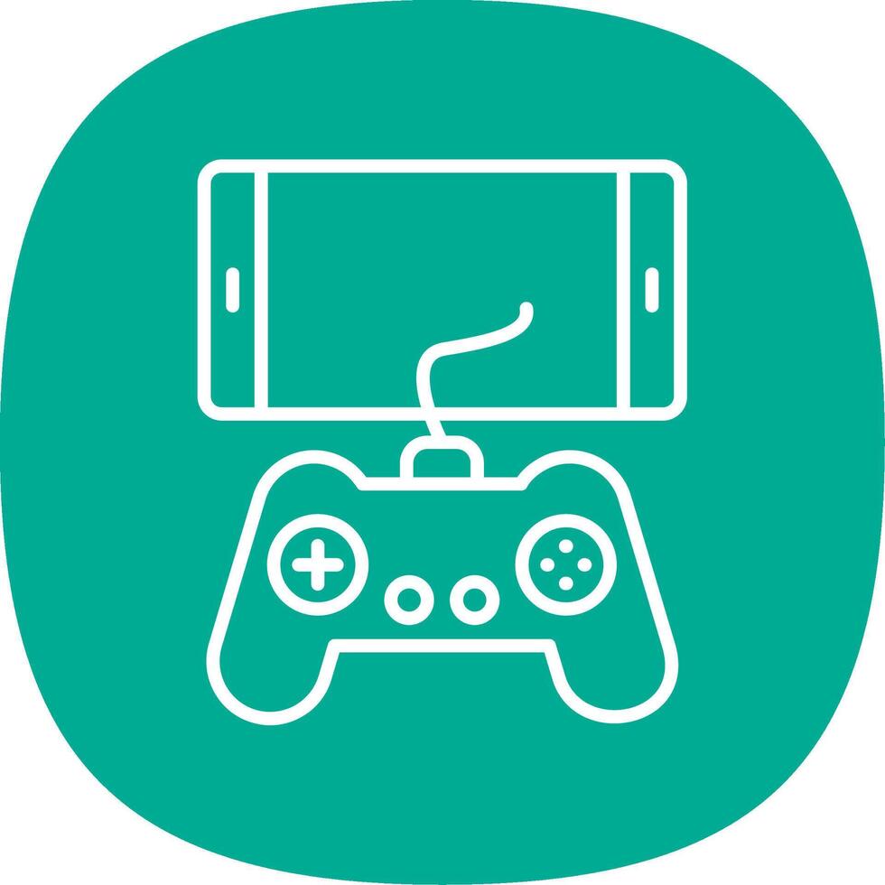 Mobile Game Line Curve Icon Design vector