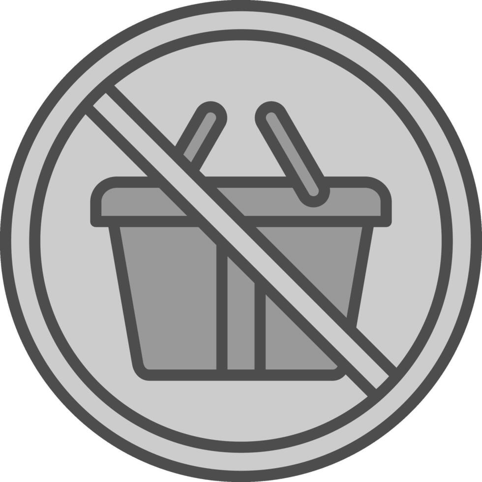 prohibido firmar línea lleno escala de grises icono diseño vector