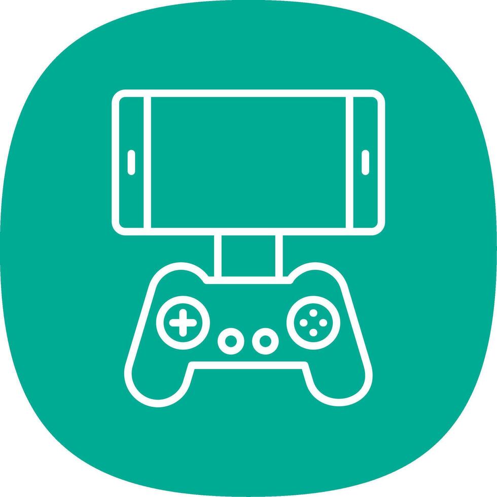 Mobile Game Line Curve Icon Design vector