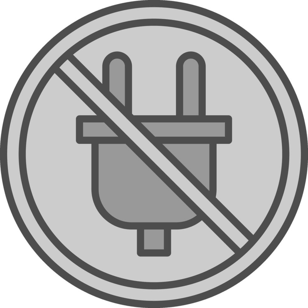 Prohibited Sign Line Filled Greyscale Icon Design vector