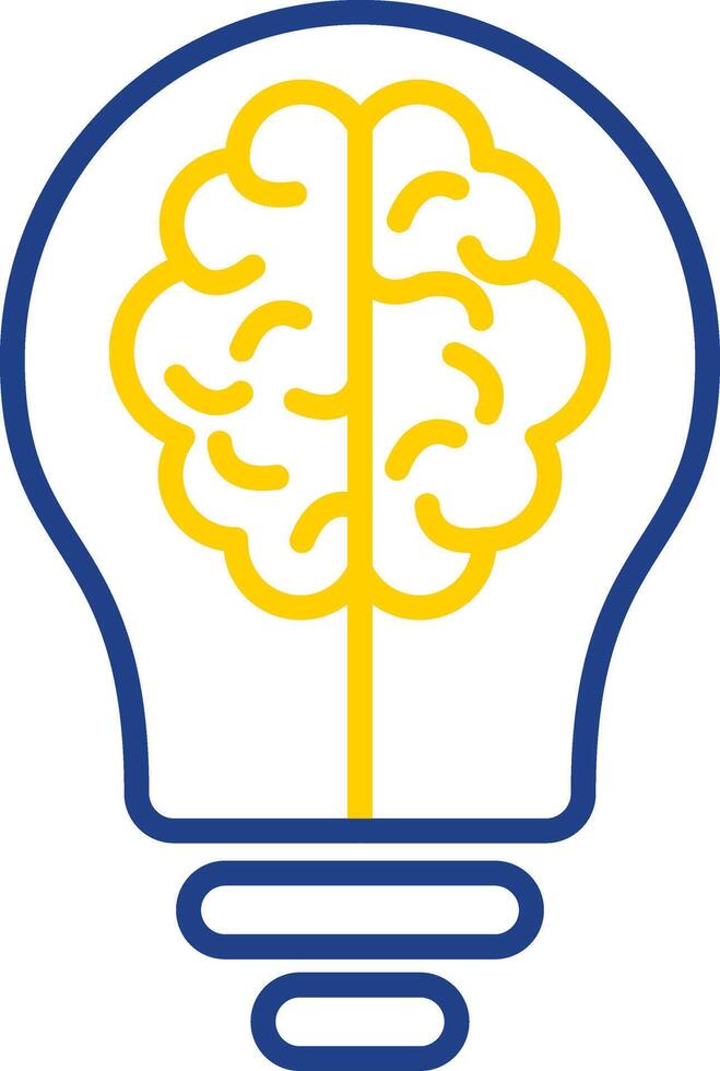 Brainstorm Line Two Colour Icon Design vector