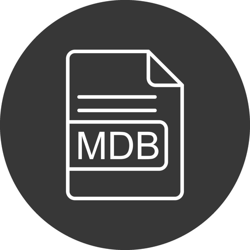 MDB File Format Line Inverted Icon Design vector
