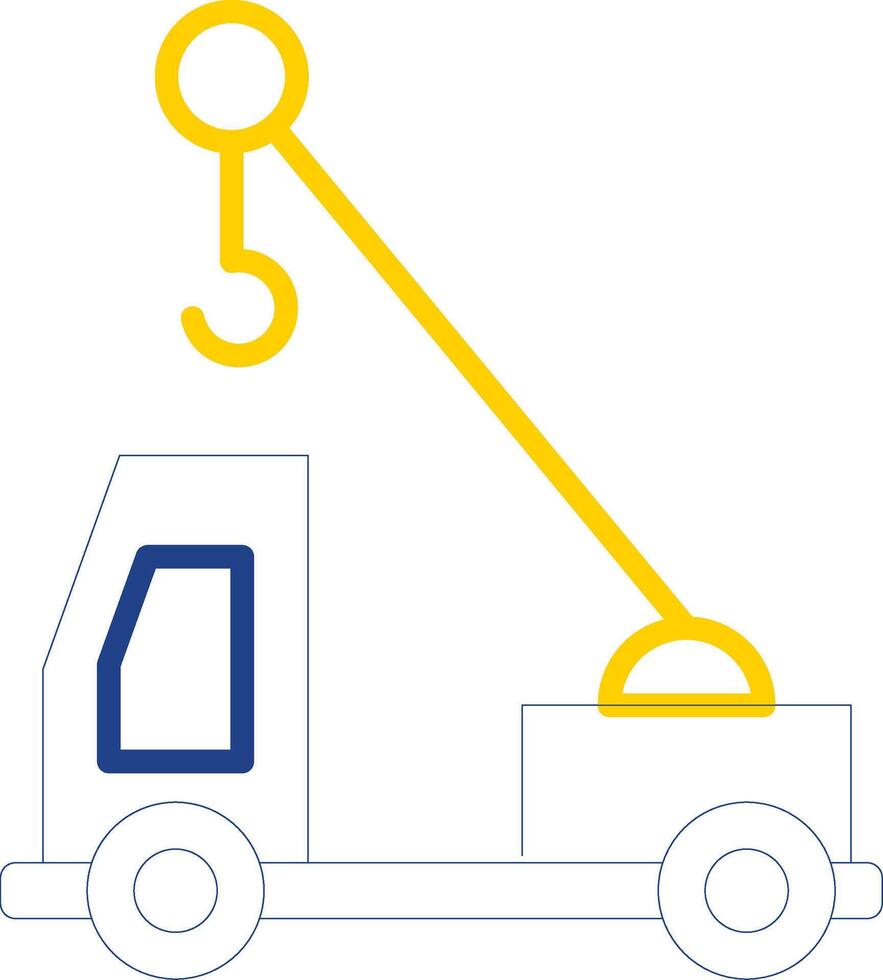 Crane Truck Line Two Colour Icon Design vector