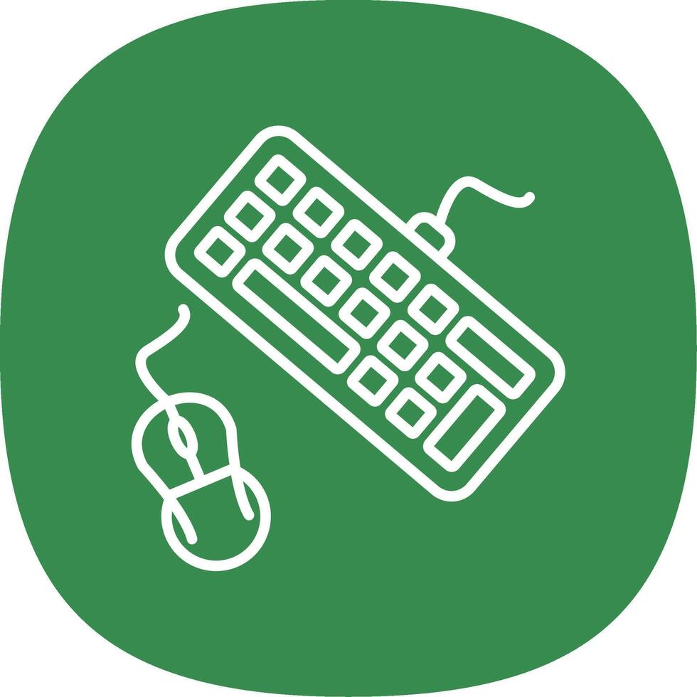 Keyboard And Mouse Line Curve Icon Design vector