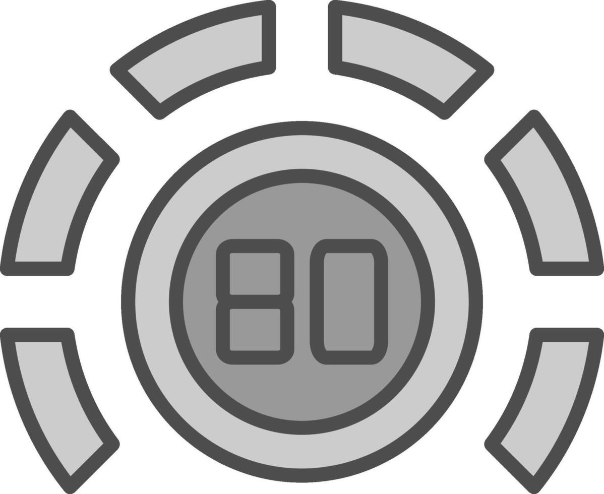 Thermostat Line Filled Greyscale Icon Design vector