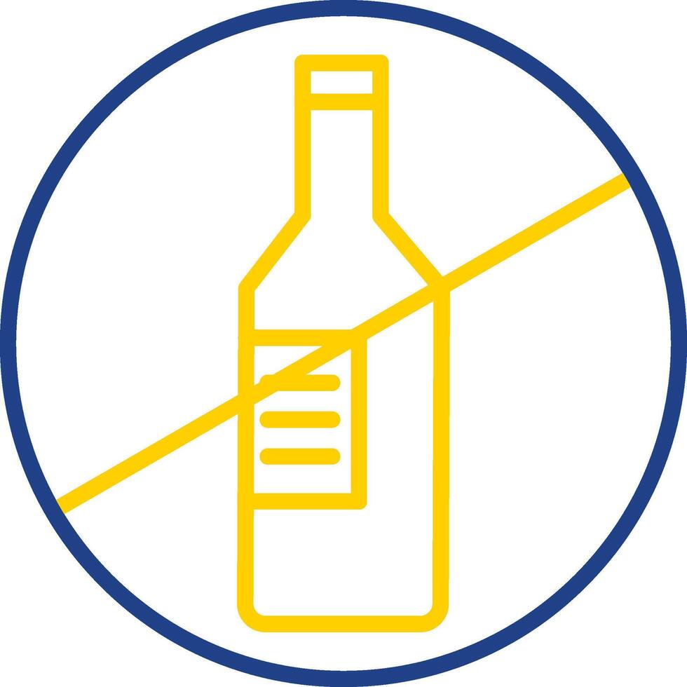 No Alcohol Line Two Colour Icon Design vector