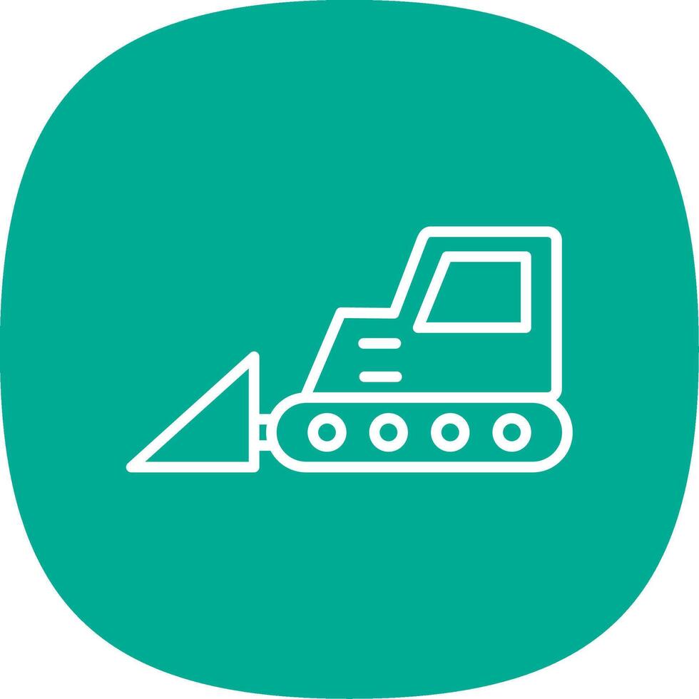 Bulldozer Line Curve Icon Design vector