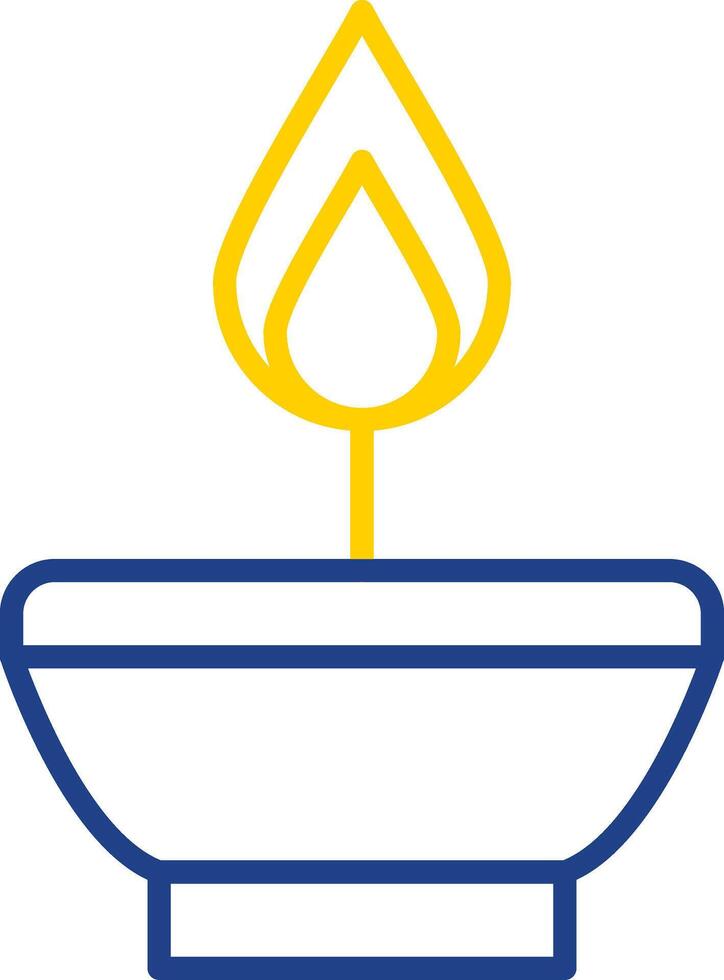 Oil Lamp Line Two Colour Icon Design vector