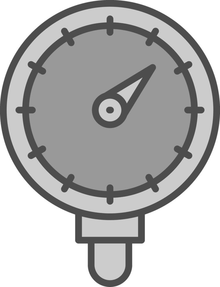 Pressure Gauge Line Filled Greyscale Icon Design vector