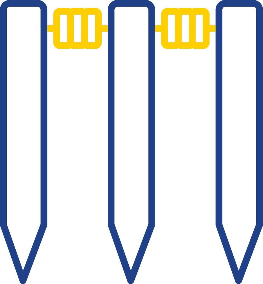 Wicket Line Two Colour Icon Design vector