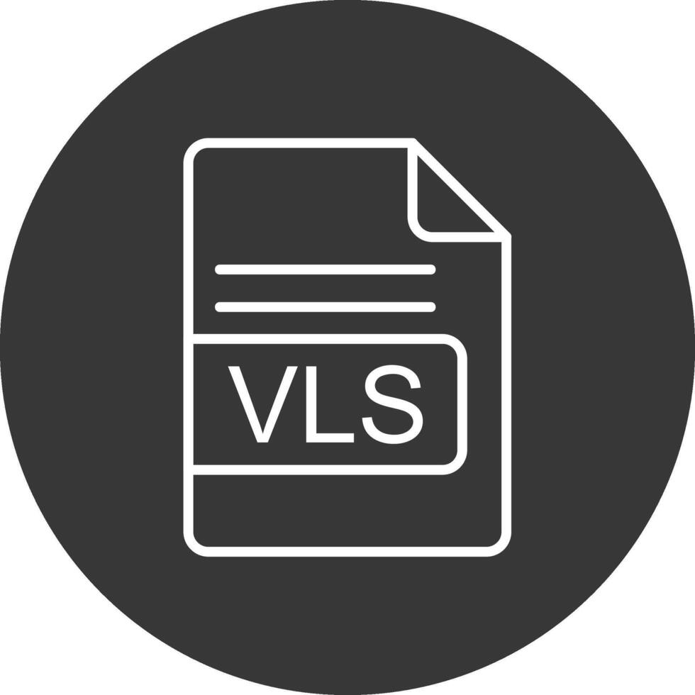 VLS File Format Line Inverted Icon Design vector