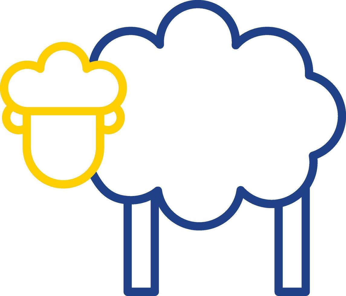 Sheep Line Two Colour Icon Design vector