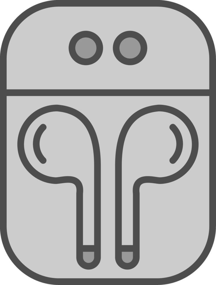 Earbuds Line Filled Greyscale Icon Design vector