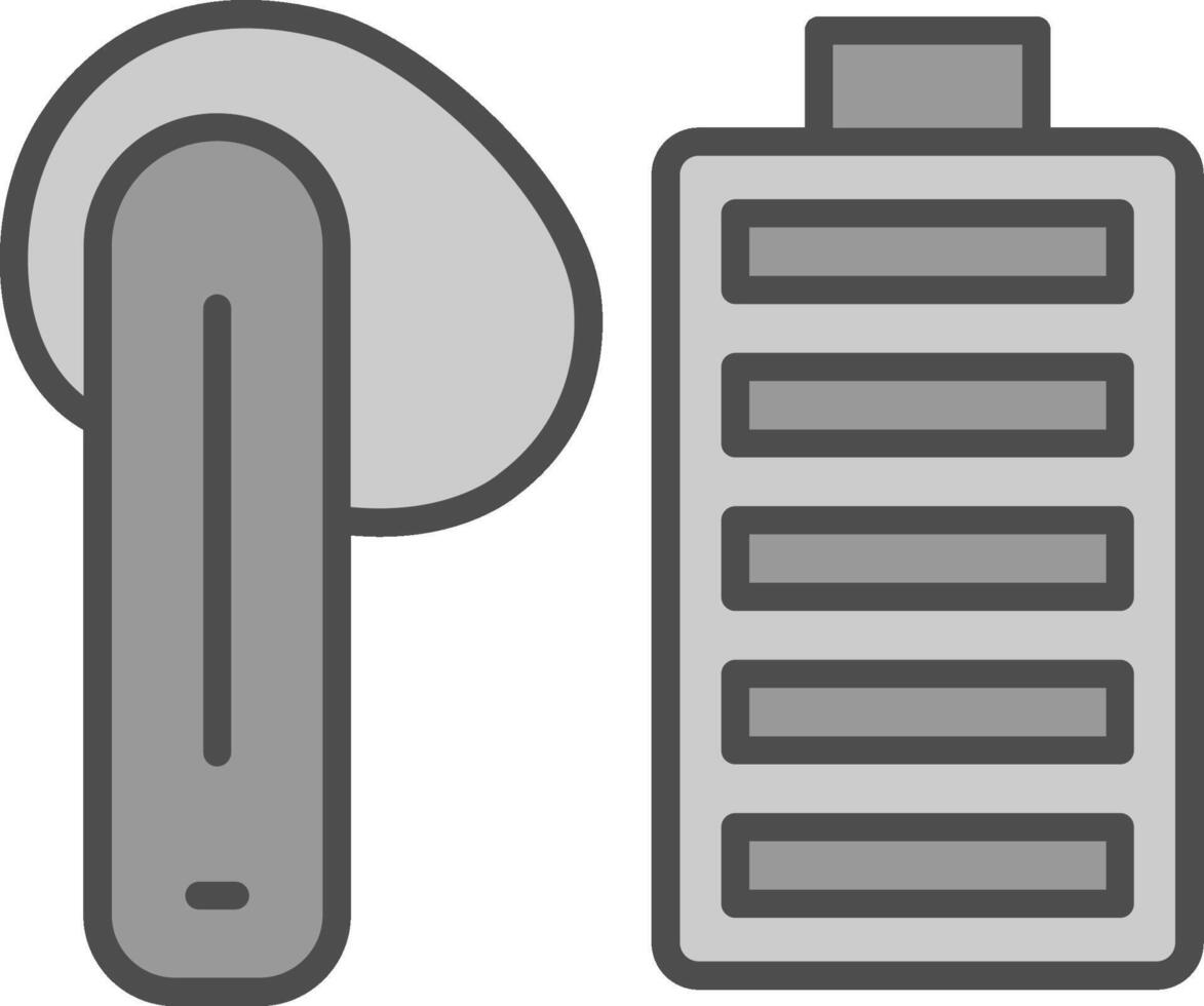 Earbud Line Filled Greyscale Icon Design vector