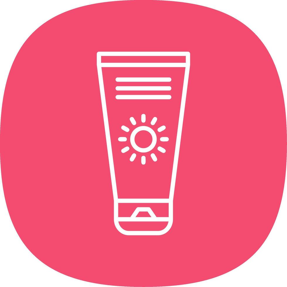 Sun Cream Line Curve Icon Design vector