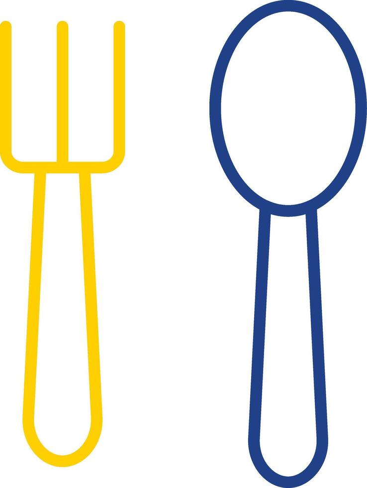 Spoon And Fork Line Two Colour Icon Design vector
