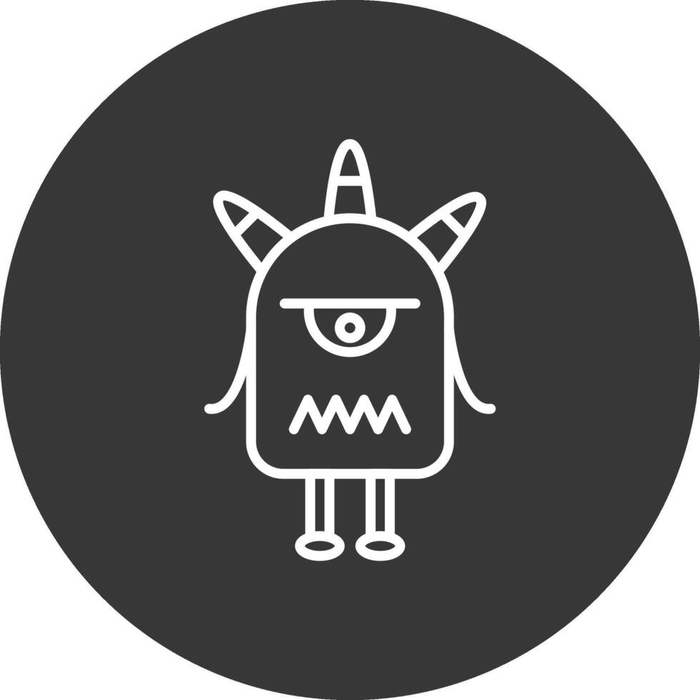 Monster Line Inverted Icon Design vector