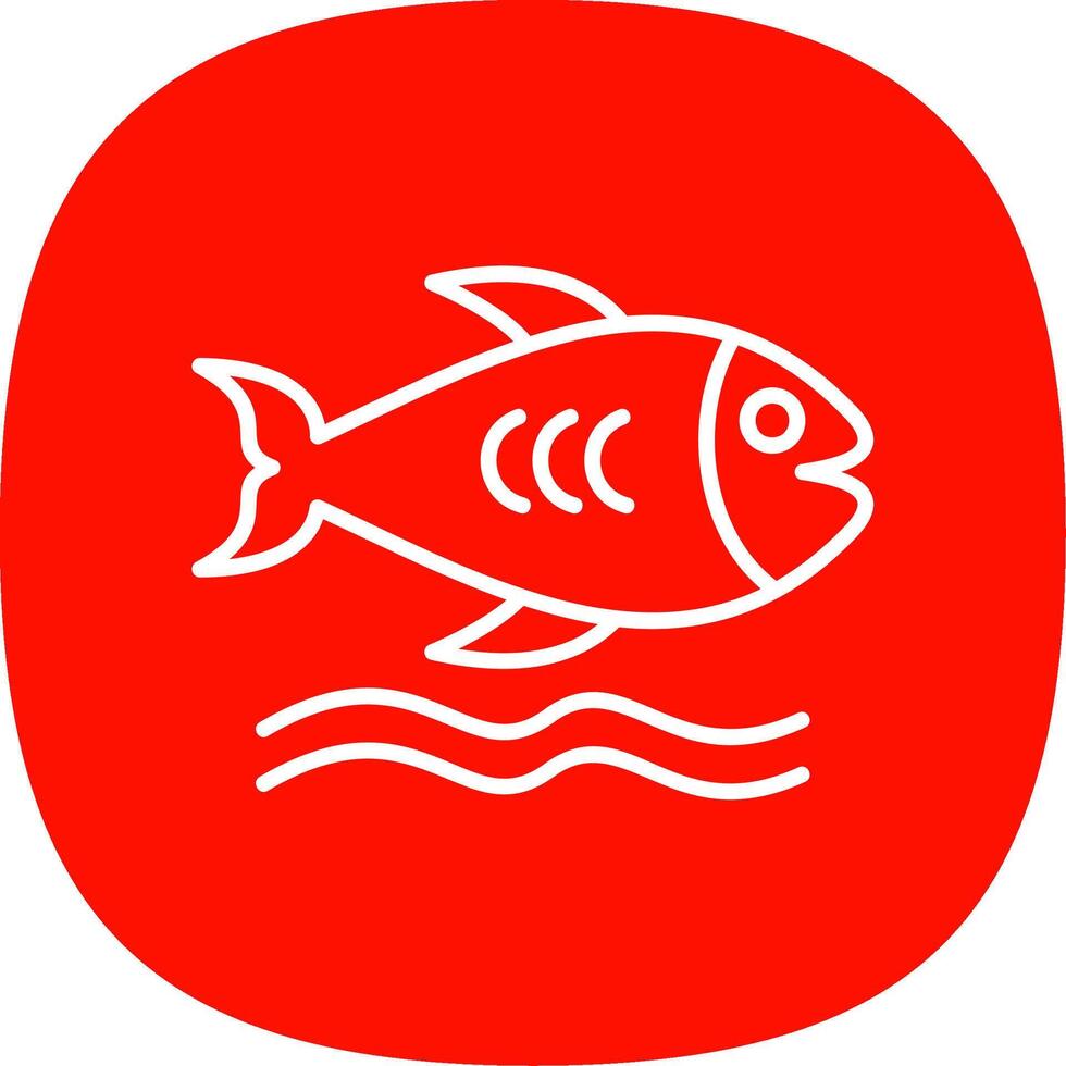 Fish Line Curve Icon Design vector