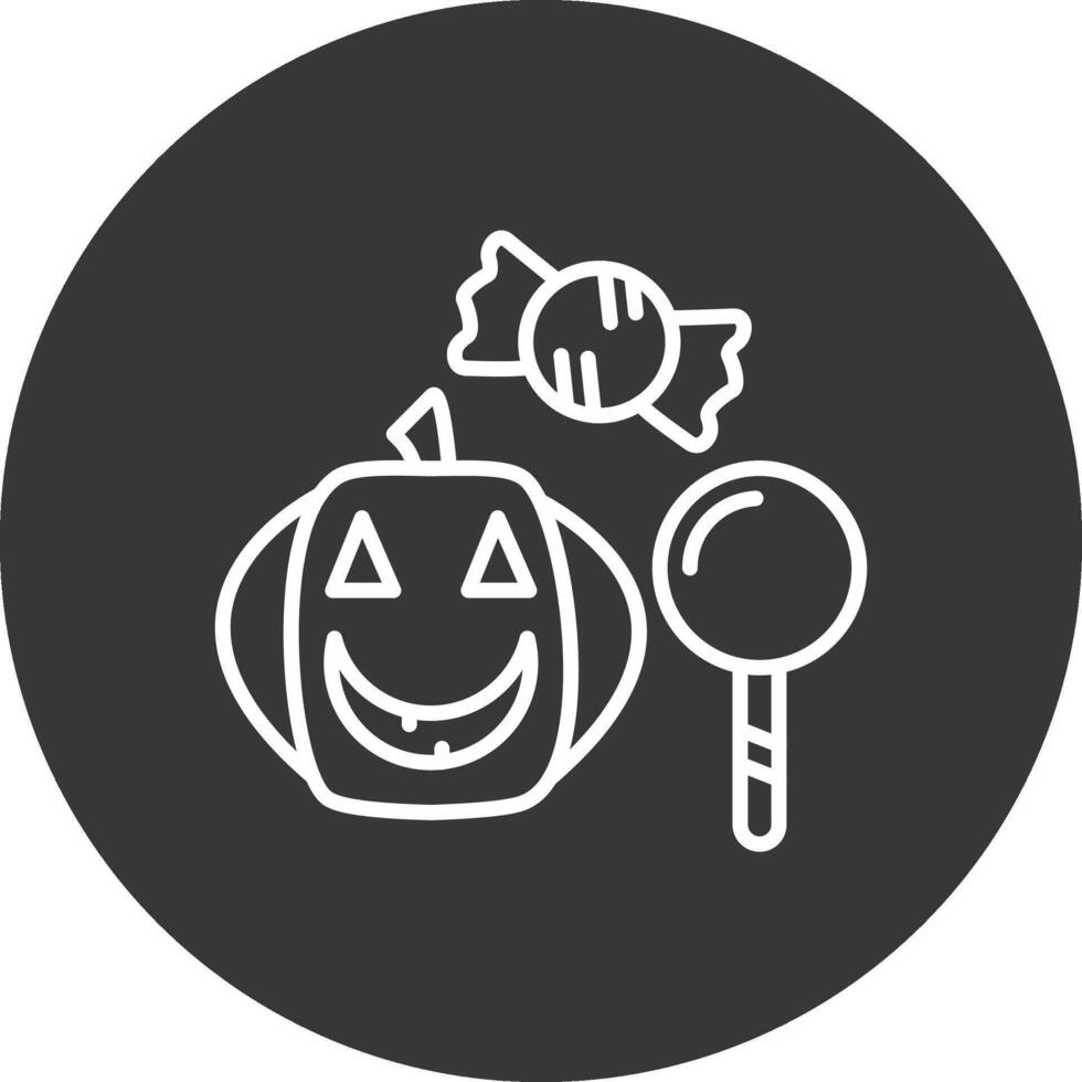 Trick or Treat Line Inverted Icon Design vector