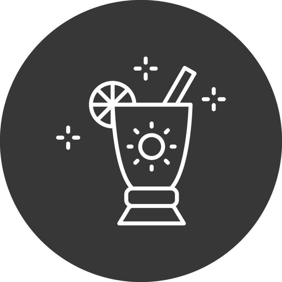 Cocktail Line Inverted Icon Design vector