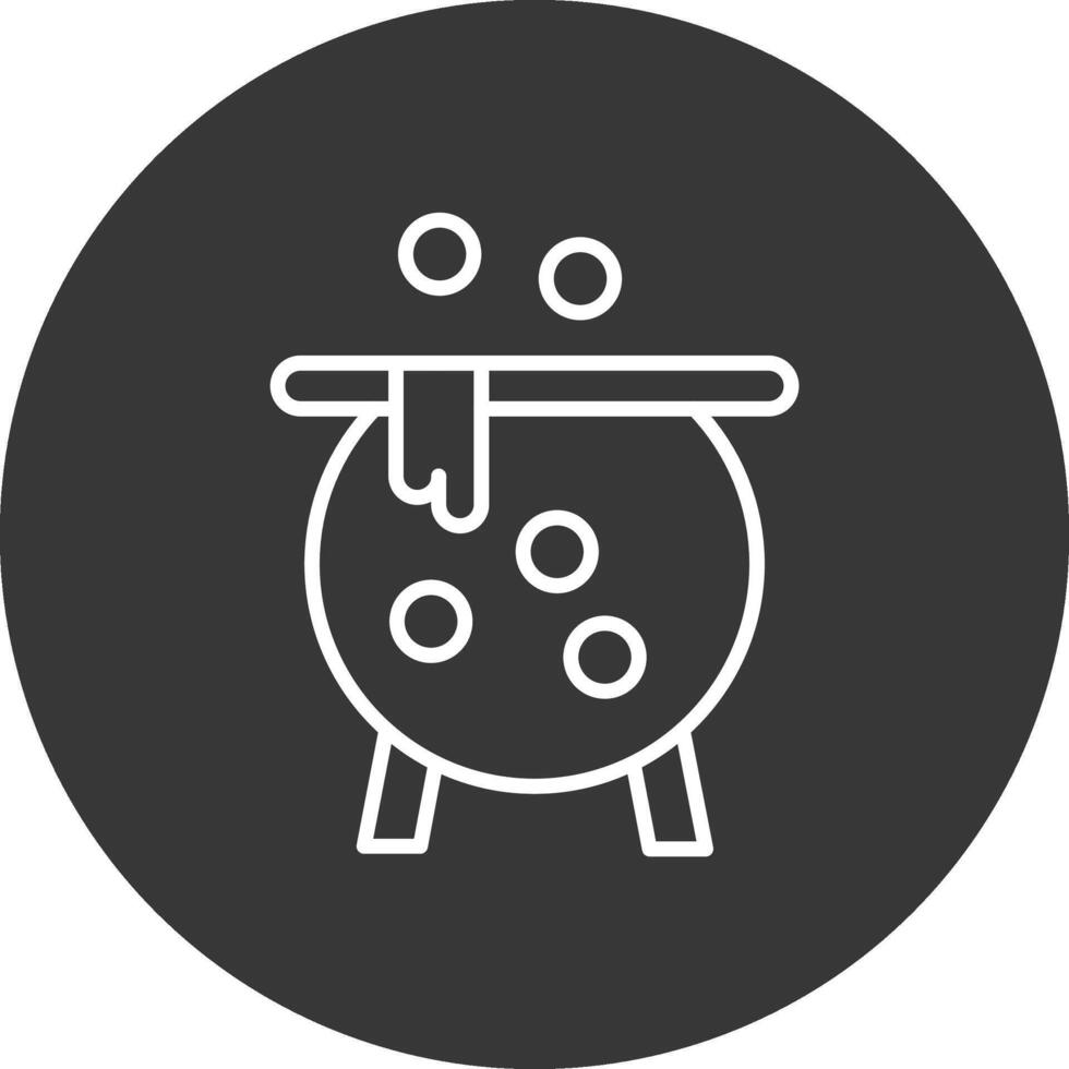 Cauldron Line Inverted Icon Design vector