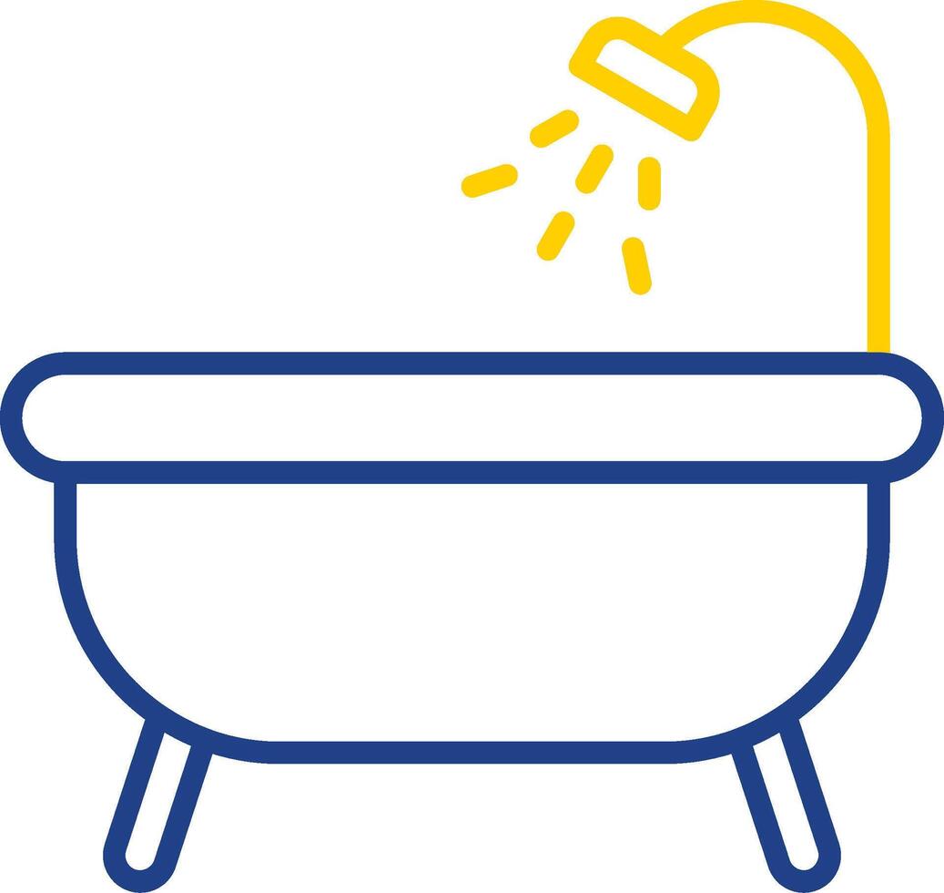 Bathtub Line Two Colour Icon Design vector