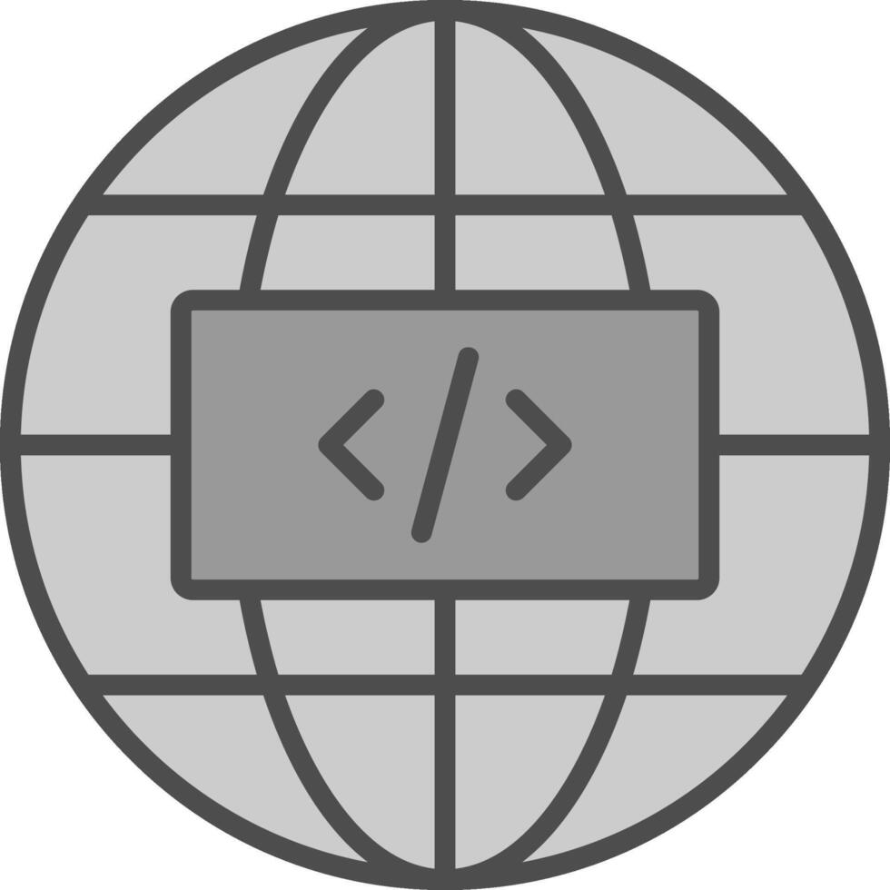 Earth Globe Line Filled Greyscale Icon Design vector
