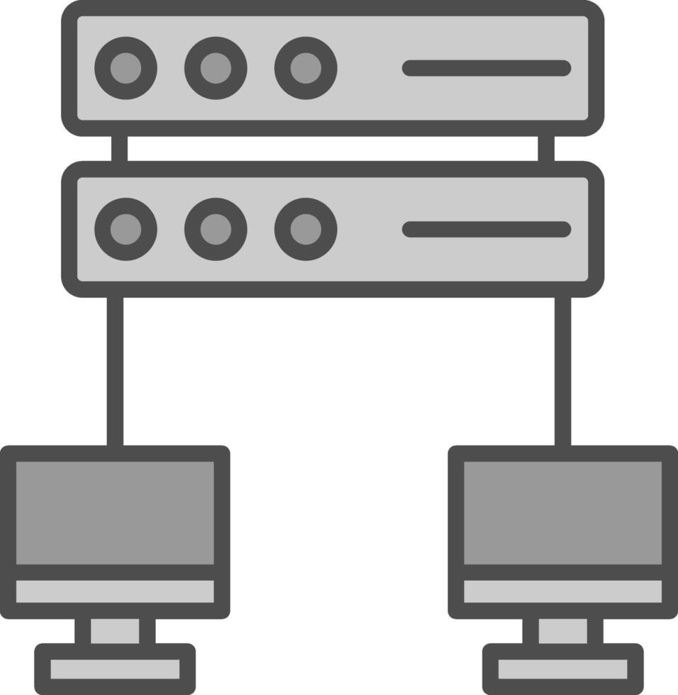 Networking Line Filled Greyscale Icon Design vector