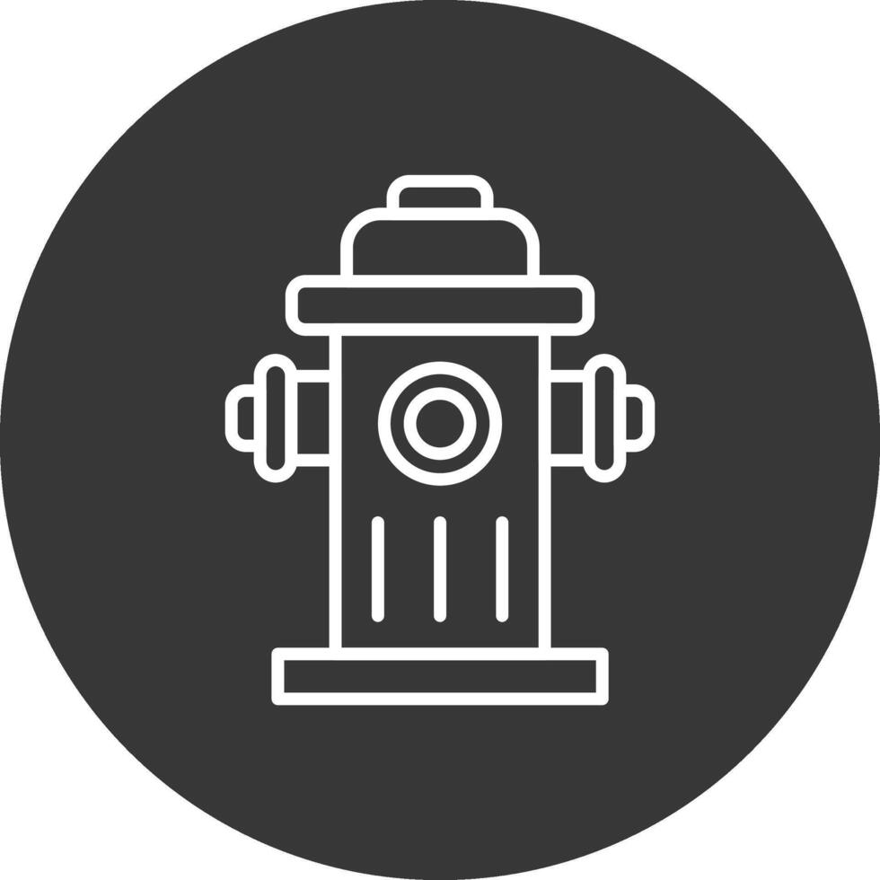 Fire Hydrant Line Inverted Icon Design vector