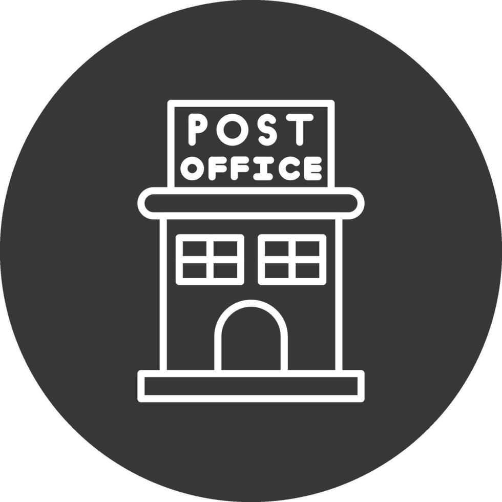 Post Office Line Inverted Icon Design vector