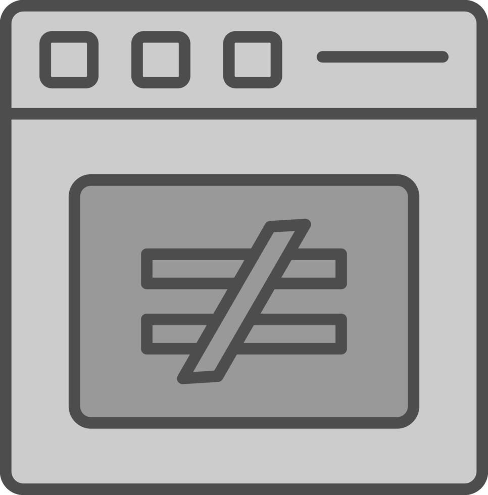 No Equal To Line Filled Greyscale Icon Design vector
