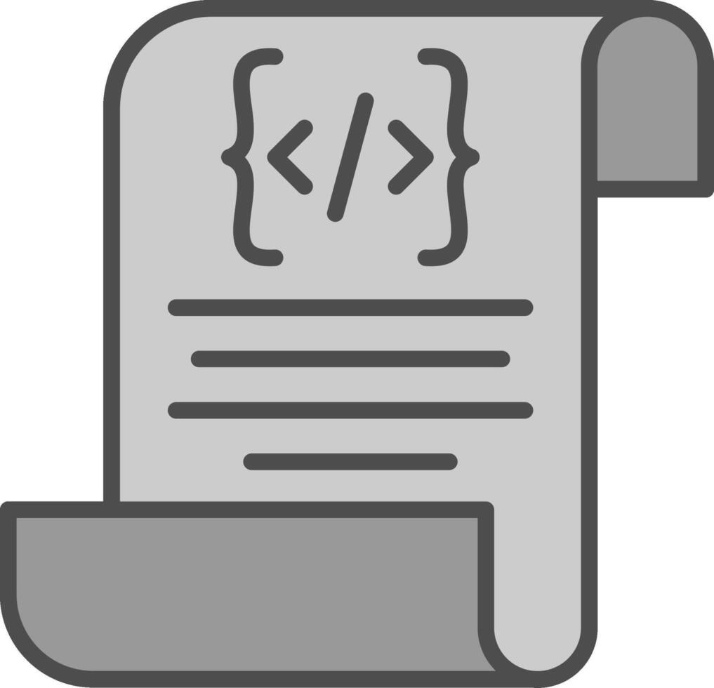 Script Line Filled Greyscale Icon Design vector