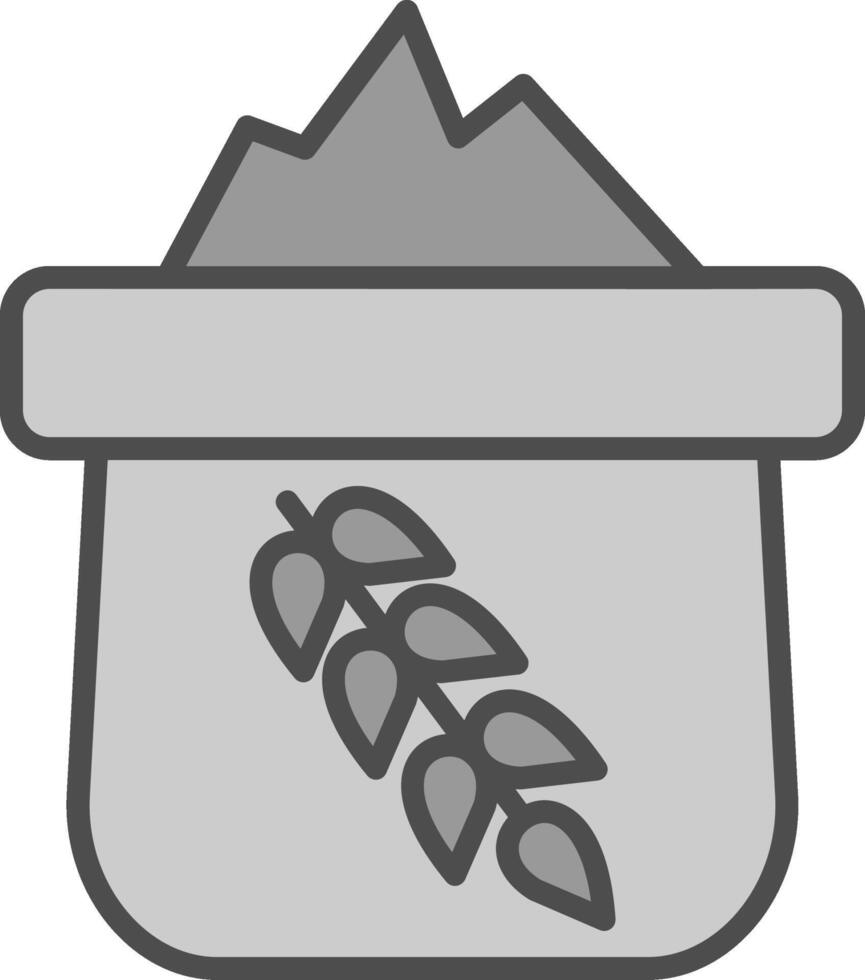 Flour Line Filled Greyscale Icon Design vector