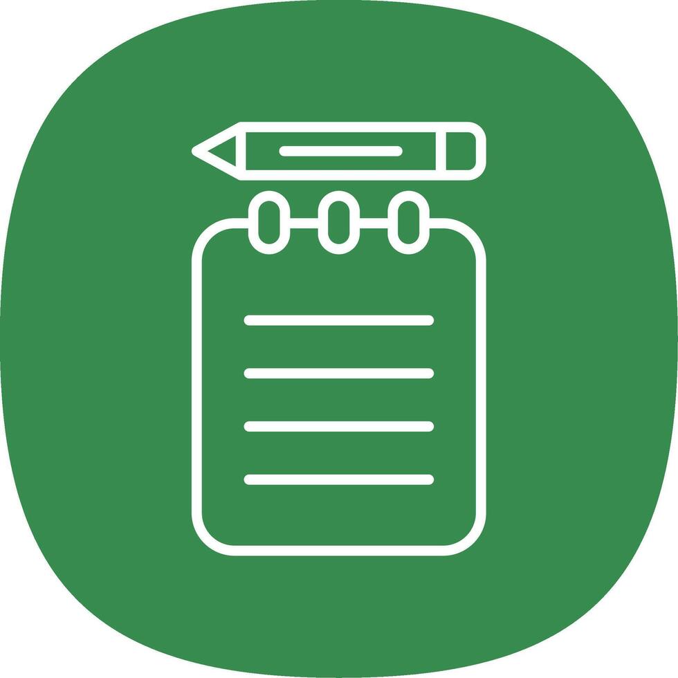 Notepad Line Curve Icon Design vector