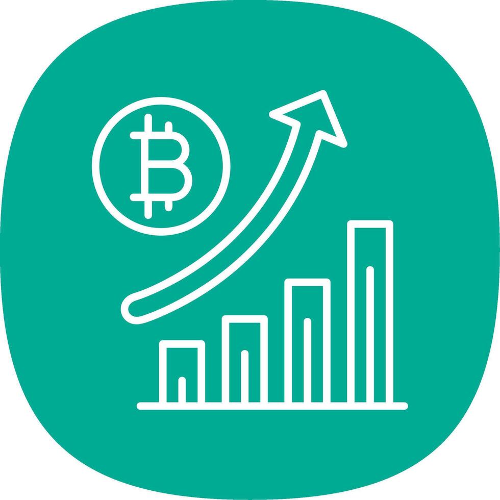 Increase Sales Line Curve Icon Design vector