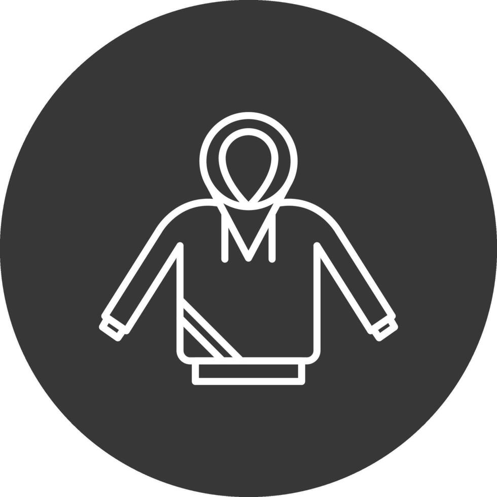 Hoodie Line Inverted Icon Design vector