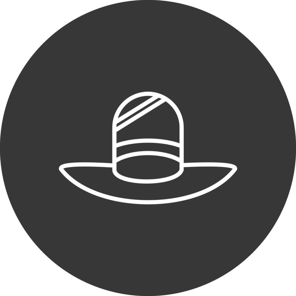 sombrero línea invertido icono diseño vector